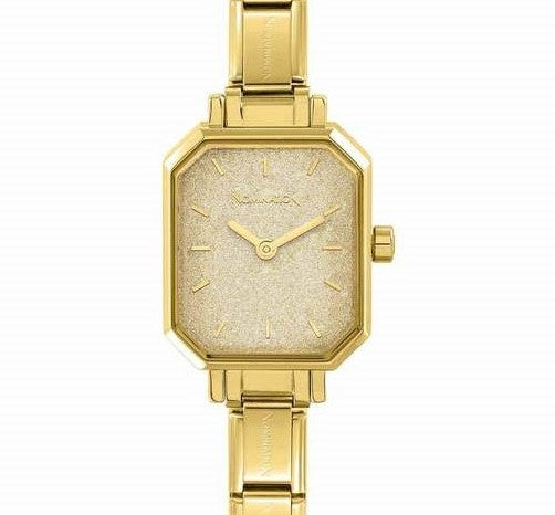 076032/026 PARIS watch,steel strap RECTANGULAR GOLD Glitter GOLDEN