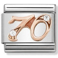 430315/70 Classic NUMBER 70 steel, CZ 9ct Rose gold