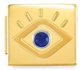 230308/02  Glam steel.cz Fin, YELLOW GOLD Eye of God
