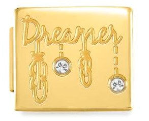 230308/03 Glam steel, cz Fin, YELLOW GOLD Dreamer