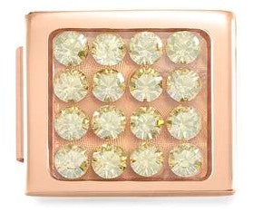 230603/15  Glam in steel and CZ Fin, PINK GOLD,Pink Champagne CZ Pave