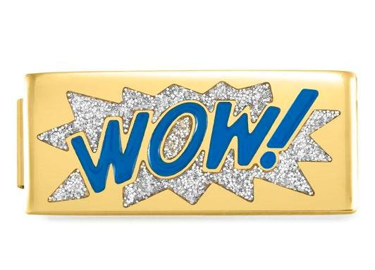 230703/01 DOUBLE Glam,steel, enamel Fin, YELLOW GOLD  Wow