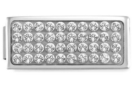 230730/01 DOUBLE Glam  ,steel White CZ  Pave