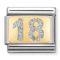 030224/01 Classic GLITTER PLATES,steel, enamel, bonded yellow gold, SILVER Number 18