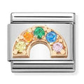 430302/32 Classic S/steel, 9K rose gold & CZ  Rainbow