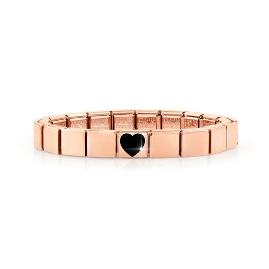 239104/04 GLAM bracelet, 1 symbol ROSE GOLD finish,Black Heart