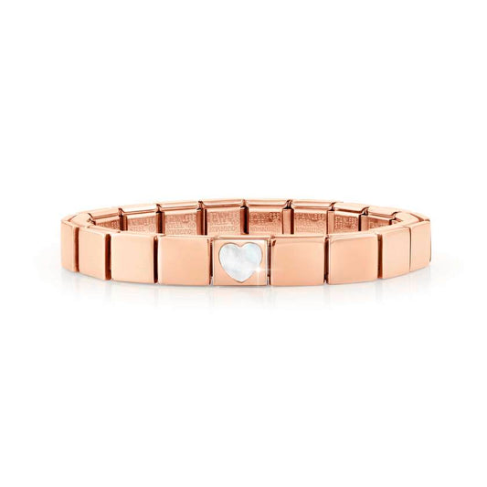 239104/08 GLAM bracelet ,1 symbol ROSE GOLD finish,Heart WHITE MOTHER OF PEARL