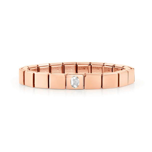 239104/14 GLAM bracelet, 1 symbol ROSE GOLD finish,Oval Zircon WHITE