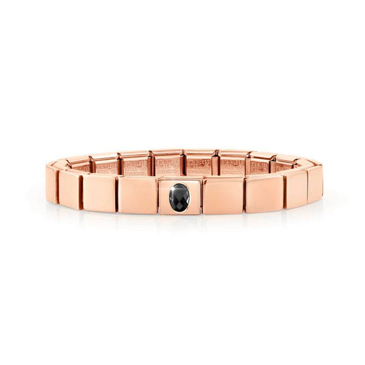 239104/15 GLAM bracelet, 1 symbol ROSE GOLD finish ,Oval Zircon BLACK