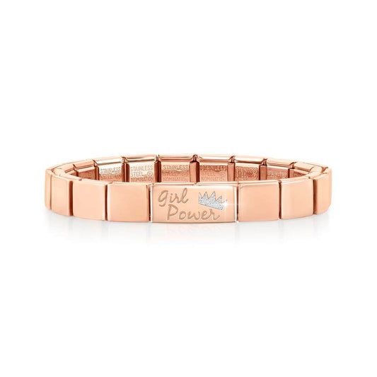 239104/17 GLAM bracelet, 1 symbol ROSE GOLD finish,Double Link Girl Power
