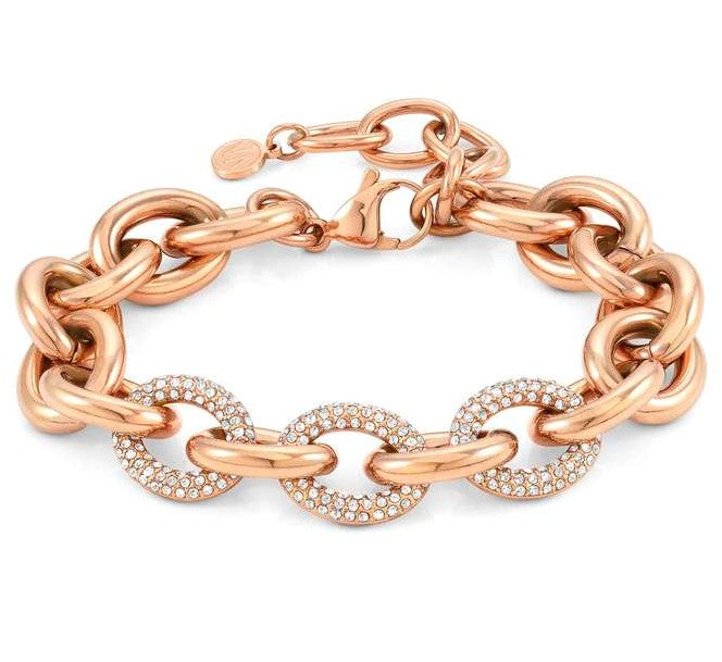 028600/011 AFFINITY bracelet, steel & crystals ,Rose Gold Col. PVD Coating