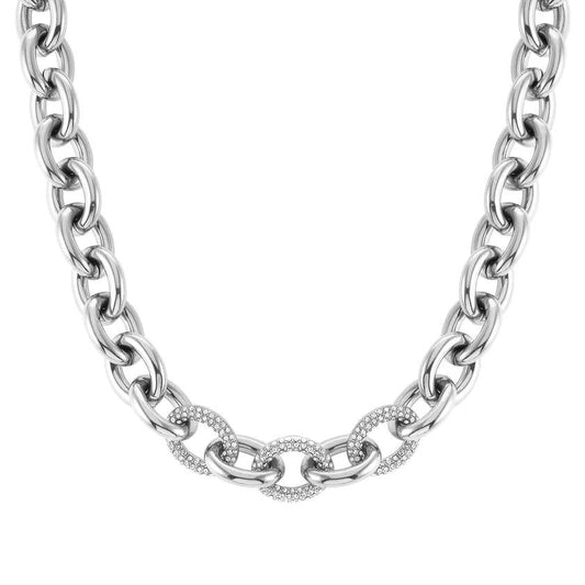 028601/001 AFFINITY necklace,steel & crystals