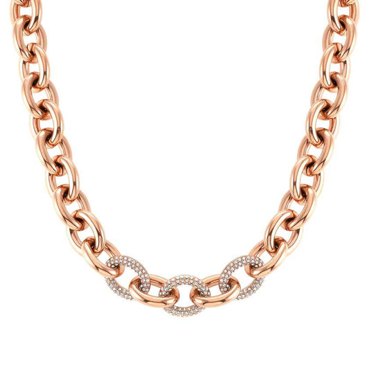 028601/011 AFFINITY necklace,steel & crystals,Rose Gold Col. PVD