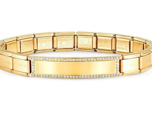 021138/012 TRENDSETTER ,NEW YORK bracelets, steel , CZ Smooth Plate,Yellow Gold PVD