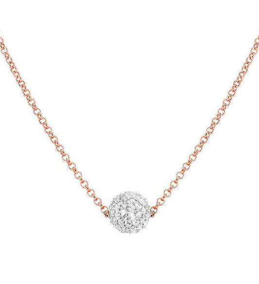 SOUL necklace,925 silver,CZ,Rose Gold Plate