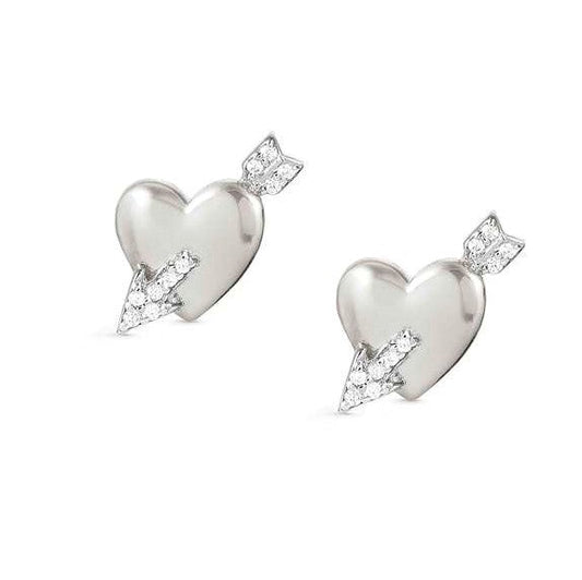 SWEETROCK edition ROMANCE earrings,925 silver edition,CZ,Heart with arrow Silver 148024/071