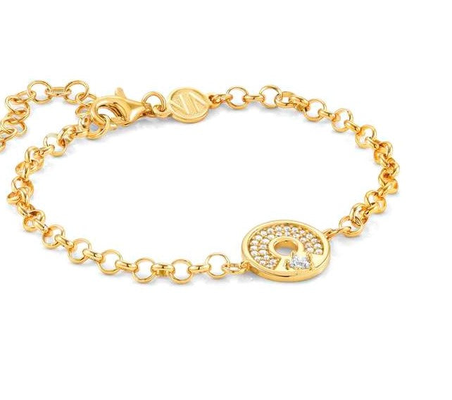 SENTIMENTAL bracelet,925 silver,CZ,Yellow Gold Plated Star