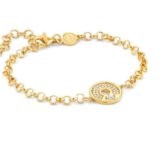 SENTIMENTAL bracelet,925 silver,CZ,Yellow Gold Plated Star