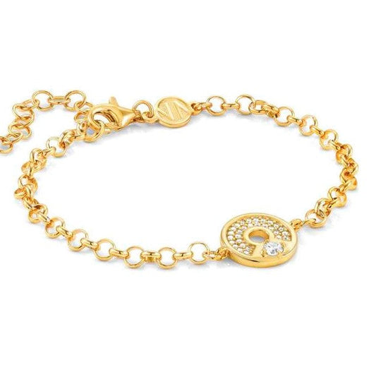 SENTIMENTAL bracelet,925 silver,CZ,Round Yellow Gold Plated