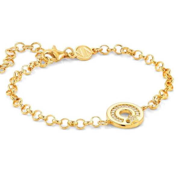 SENTIMENTAL bracelet,925 silver,CZ, PAVE' Yellow Gold Plated Star