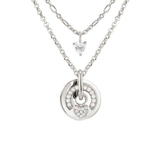 SENTIMENTAL necklace,925 silver,CZ PAVE Heart