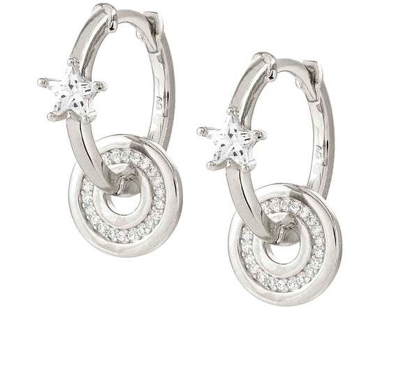 SENTIMENTAL earrings,925 silver,CZ, CIRCLE,Star
