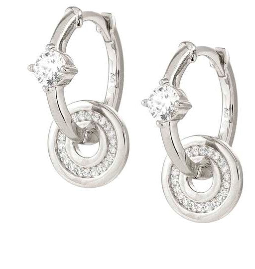 SENTIMENTAL earrings,925 silver,CZ, CIRCLE