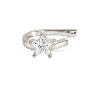 SENTIMENTAL earring,925 silver,CZ, EARCUFF SHAPE,Silver Star