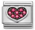330323/06 Classic,S/Steel,Cz,silver 925,Heart FUCHSIA