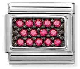 330324/16 Classic  PAVE S/Steel,CZ,925 silver ,FUCHSIA