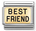 030166/05 Classic PLATES steel, bonded yellow gold, BEST FRIEND