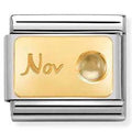 030519/11 Classic MONTH STONE ,steel, stones,yellow gold November CITRINE