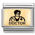 030166/14 Classic PLATES (IC)steel & yellow gold Doctor Male
