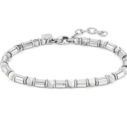 INSTINCT, bracelet,S/ steel & Stones Howlite 027920/046
