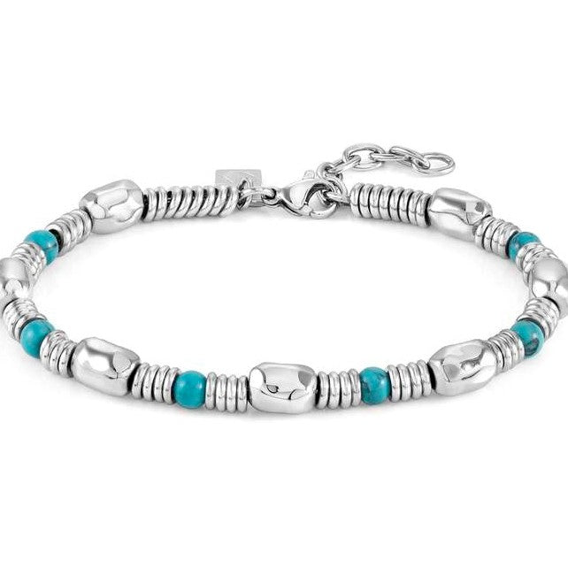 INSTINCT,bracelet, S/Steel &  stones,LGE,TURQUOISE. 027923/033