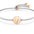 MILLELUCI bracelet S/steel,CZ, LETTER V 028007/022