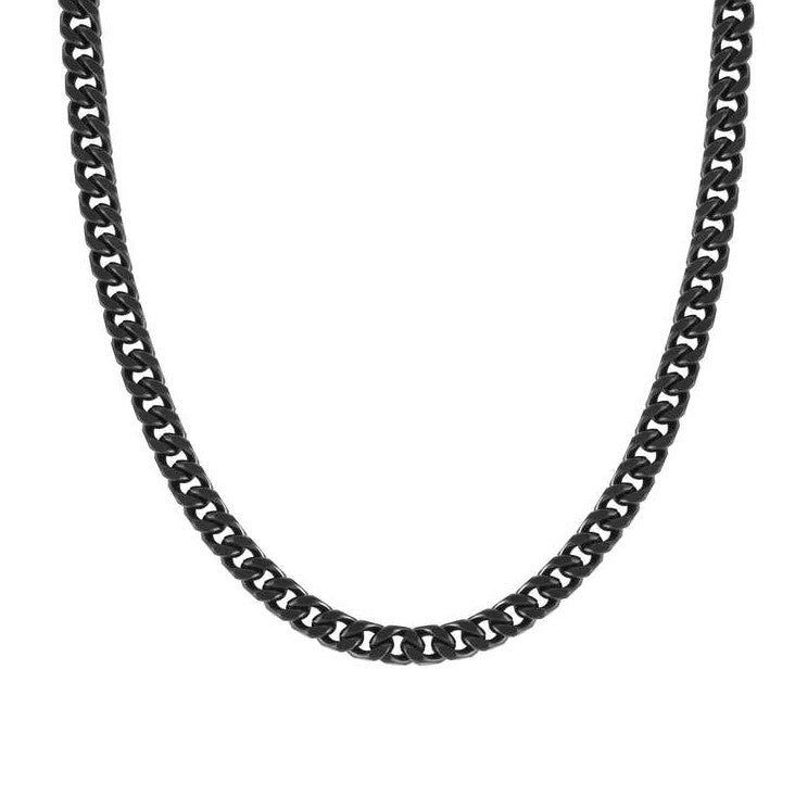BEYOND necklace,SMALL steel. PVD Fin, Black. Curb 028914/002