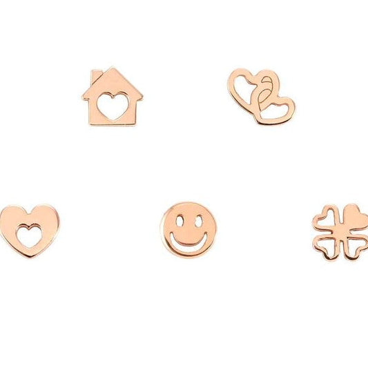 MELODIE earrings kit ed,HAPPY,925 silver,cz.Mixed FAMILY Rose gold 147722/078