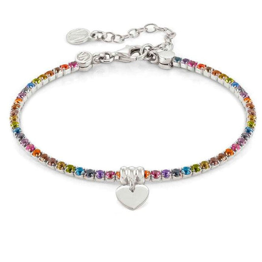 CHIC & CHARM bracelet ed, COLORS, 925 silver, cz.RAINBOW heart 148611/027