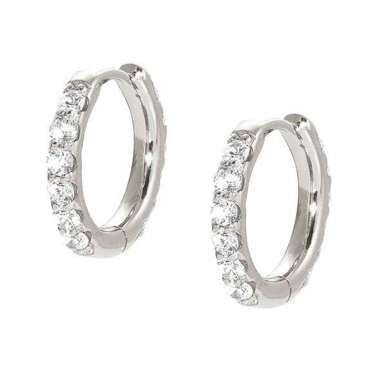 LOVELIGHT earrings in 925 silver and cz (CIRCLE) (008_WHITE Silver finish)