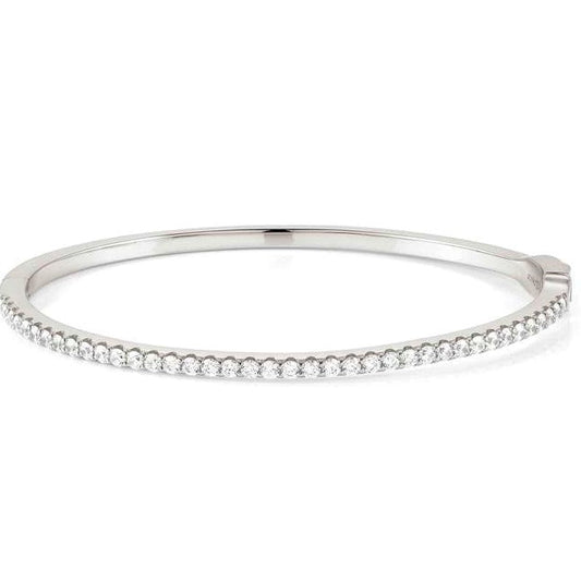 LOVELIGHT bracelet in 925 silver and cz (LARGE RIGID) (E) (008_WHITE Silver finish)