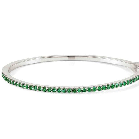 LOVELIGHT bracelet in 925 silver and cz (SMALL HARD) (E) (015_GREEN Fin, Silver)