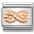 430106/24 Classic RELIEF SYMBOLS S/steel Bonded Rose Gold Infinity Rope
