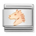 430104/46 Classic  steel , 9 ct Rose gold Horse head