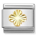 030149/52 Classic, steel, 18k gold Diamond-coated Four Leaf Clover