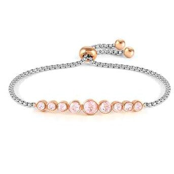 MILLELUCI COLOUR ed. Bracelet, steel ,crystals (CIRCLE) PINK