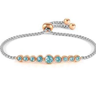 MILLELUCI COLOUR ed. Bracelet, steel, crystals (CIRCLE) LIGHT BLUE