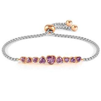 MILLELUCI COLOUR ed. Bracelet, steel, crystals HEART PURPLE