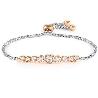MILLELUCI COLOUR ed. Bracelet,steel,  crystals HEART White