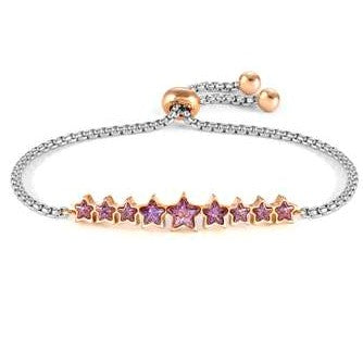 MILLELUCI COLOUR ed. bracelet , steel, crystals STAR PURPLE